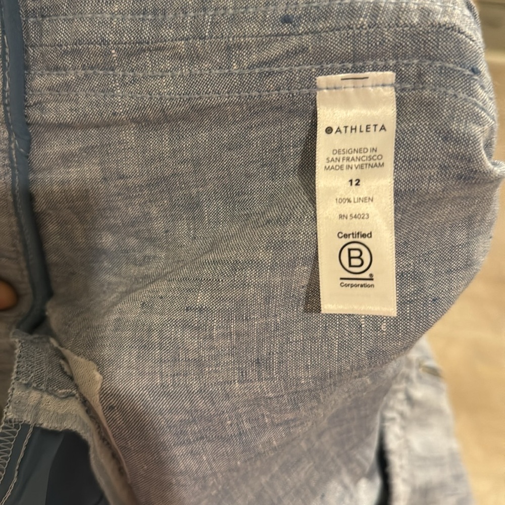Athleta Cabo Linen Jogger Size 12 Light Blue‎ - Picture 5 of 5